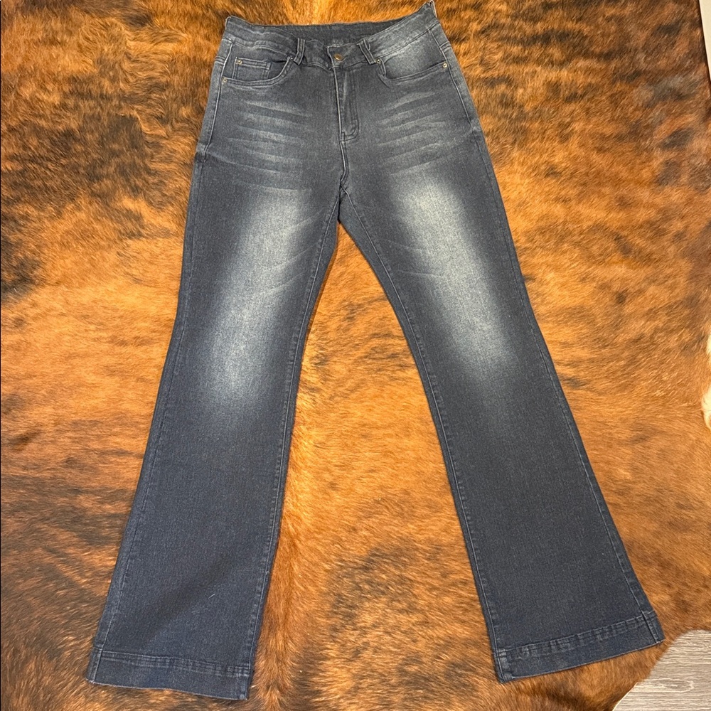 Dark wash trouser jeans